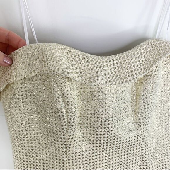 ABS Allen Schwartz‎ Metallic Gold Strapless Cocktail Dress like NEW - Picture 4 of 13